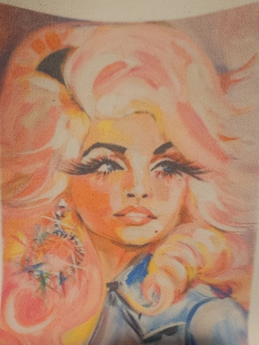 Dolly Parton Portrait Canvas Tote Bag & Make Up Tote. Double Sided
